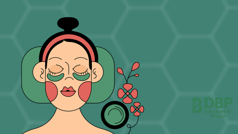 Moisturiser Routine Illustration Illustration of a woman relaxing with skincare products
