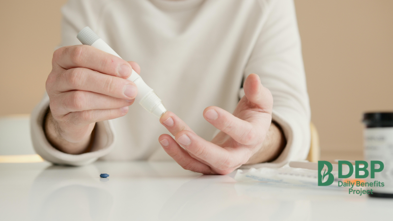Daily Glucose Checks to Support Your Diabetes Meal Plan Person testing glucose levels before a diabetes meal