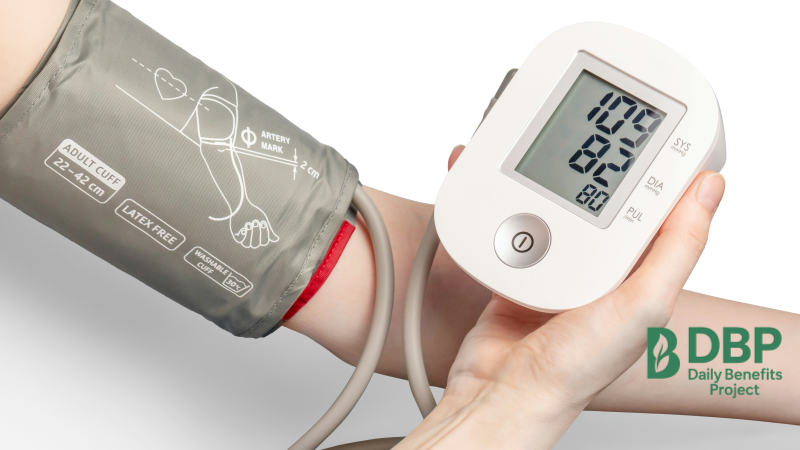 Blood Pressure Measurement A person checking blood pressure with a digital monitor