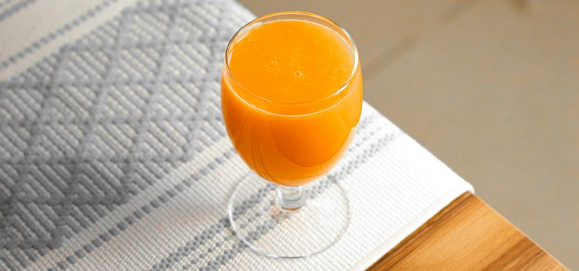 Carrot juice in a glass