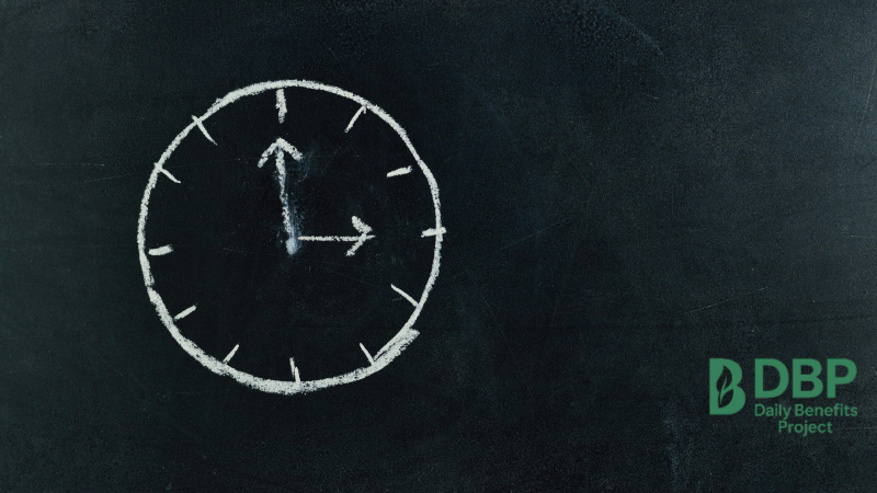 Clock Drawing on Blackboard Hand-drawn clock illustration on black chalkboard