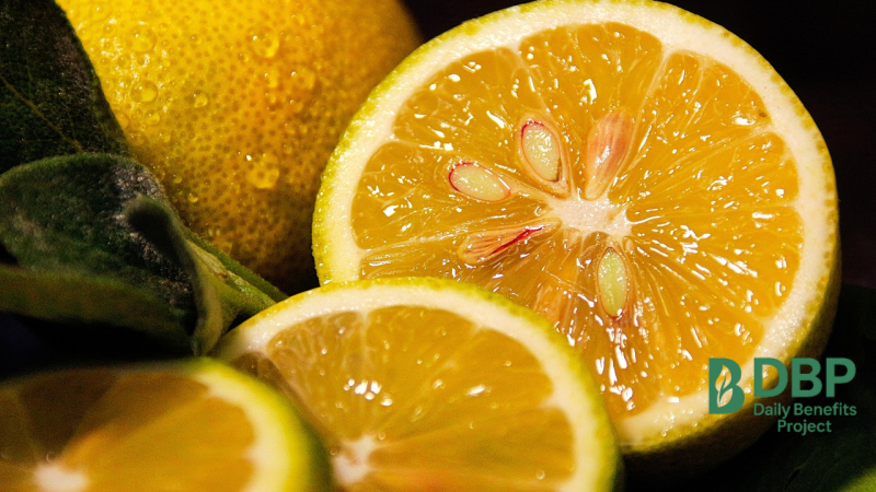Fresh Lemons Close-up Juicy sliced lemons with visible seeds and peel texture